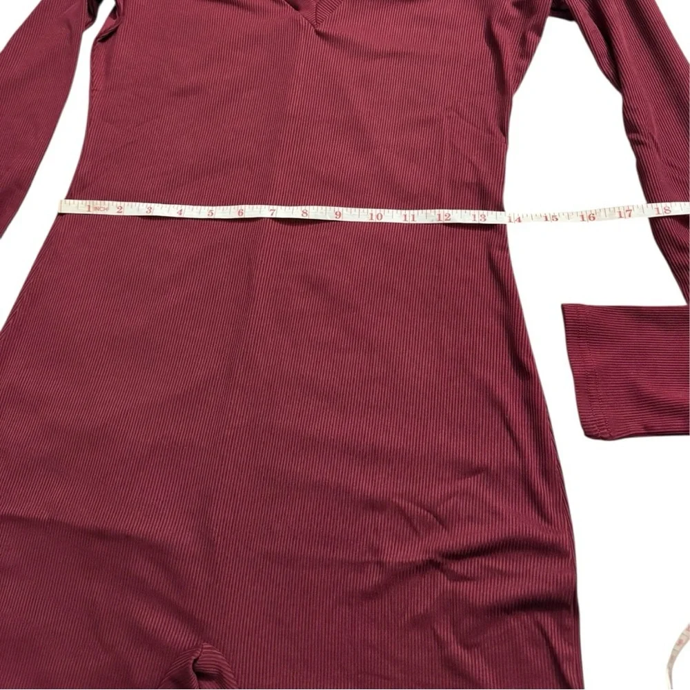 Burgundy Long Sleeve Jumpsuit. Size L. New - Picture 8 of 12